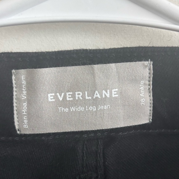 Everlane Jeans Women’s Size 26 The Button Fly High Rise Wide Leg Black Ankle - Picture 4 of 5